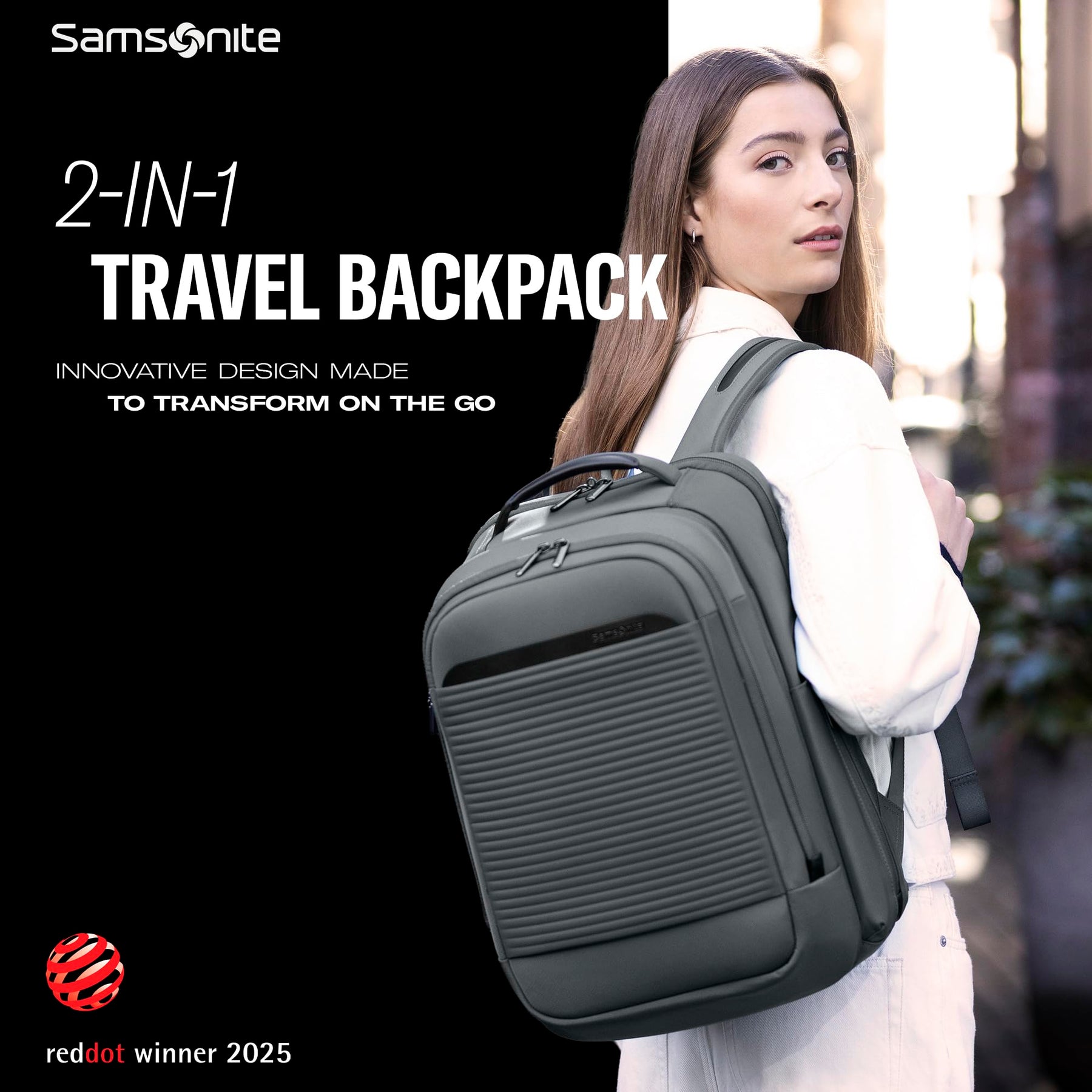 2-in-1 Convertible Travel Backpack – Black