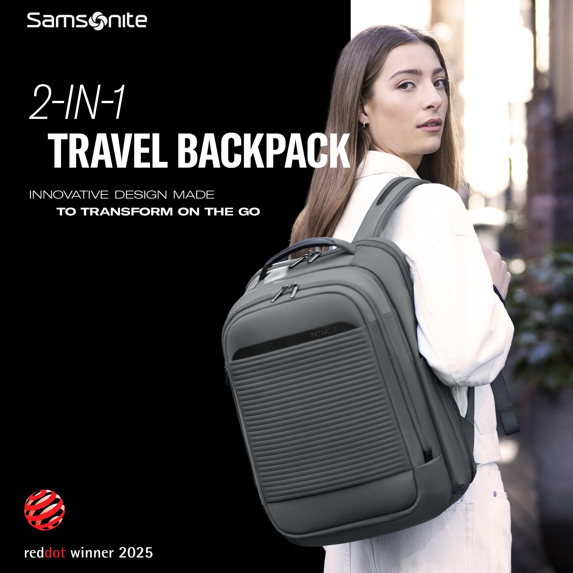 2-in-1 Convertible Travel Backpack – Black
