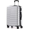 24" Hardside Checked Luggage with TSA Lock – Silver