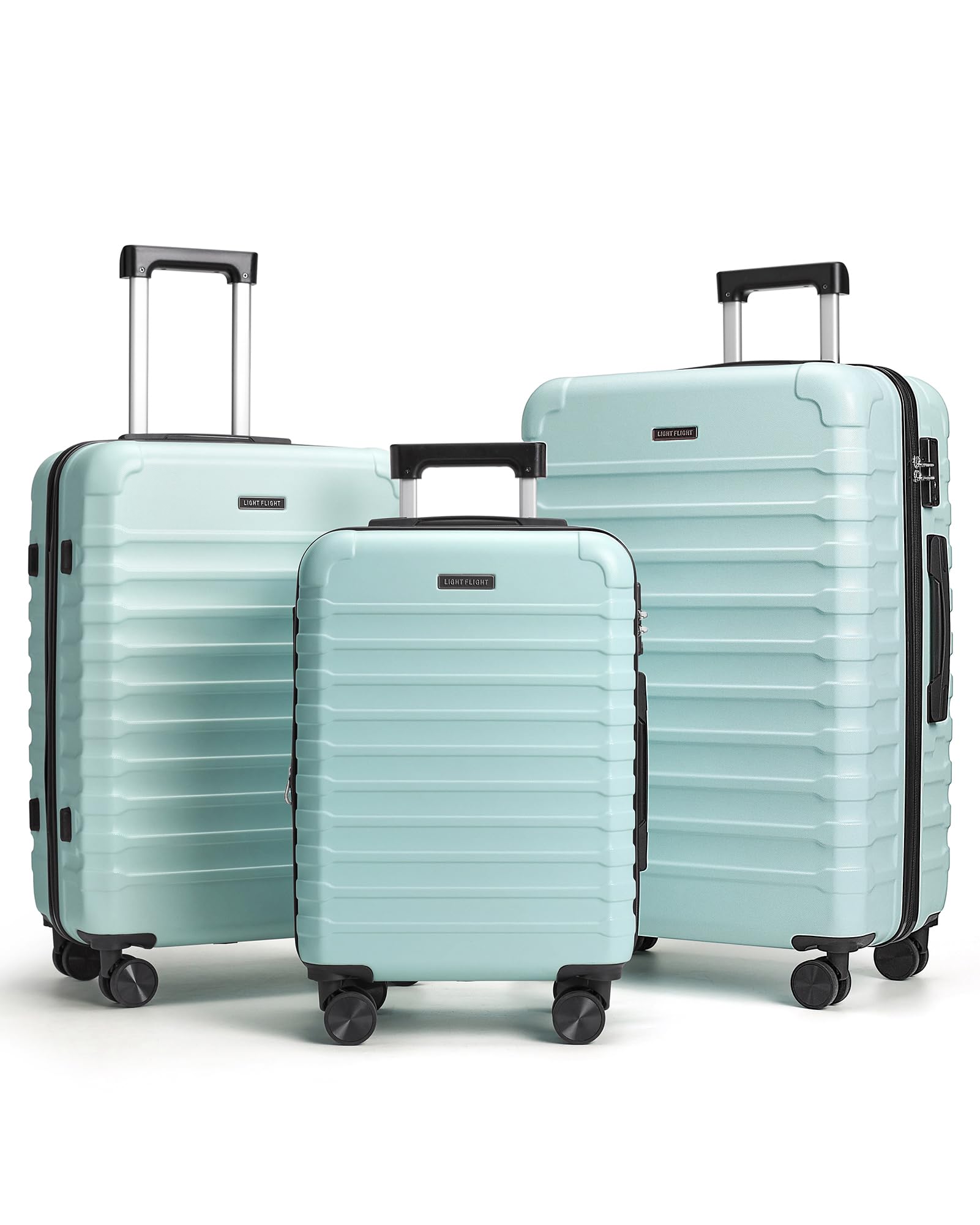 LIGHT FLIGHT Luggage Sets, 3 Piece Durable Suitcase Set with Spinner Wheels, 3 Pcs Hard Shell Lightweight Luggage with TSA Lock, Large Checked Travel Suitcases, 20/24/28 Inch, Royal Blue