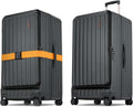 CENSIEN 29 Inc Checked Luggage, Trunk Luggage with Spinner Wheels, Lightweight ABS+PC Hard Shell Large Suitcase with Aluminum Frame, Top Opening, TSA Lock (Dark Black, 1PC)