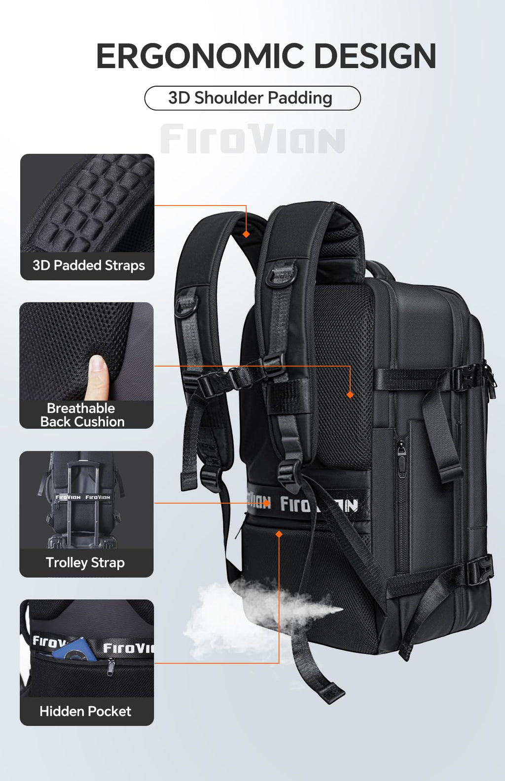 70L Expandable Vacuum Travel Backpack with TSA Lock