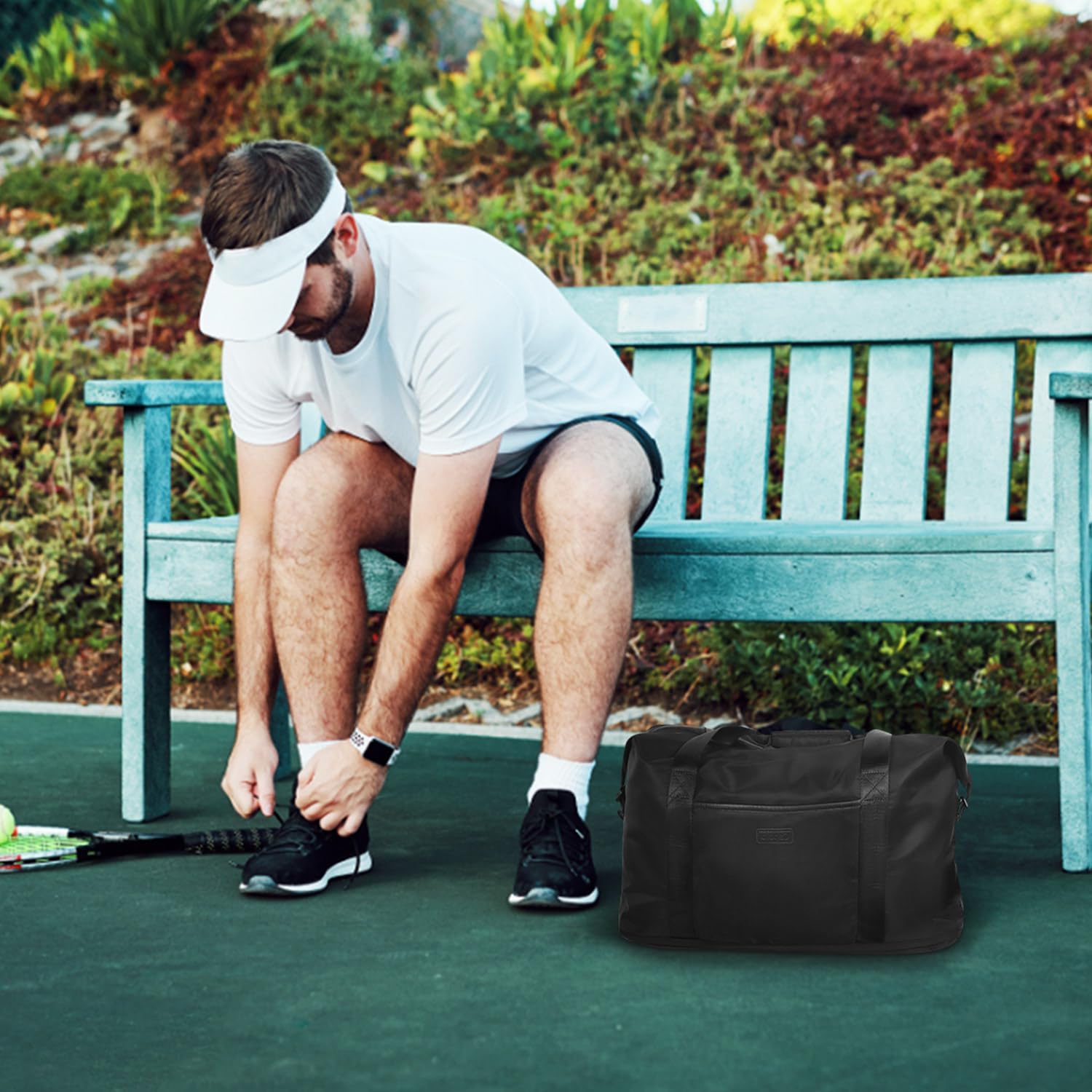Expandable Waterproof Travel Duffle Bag – Black