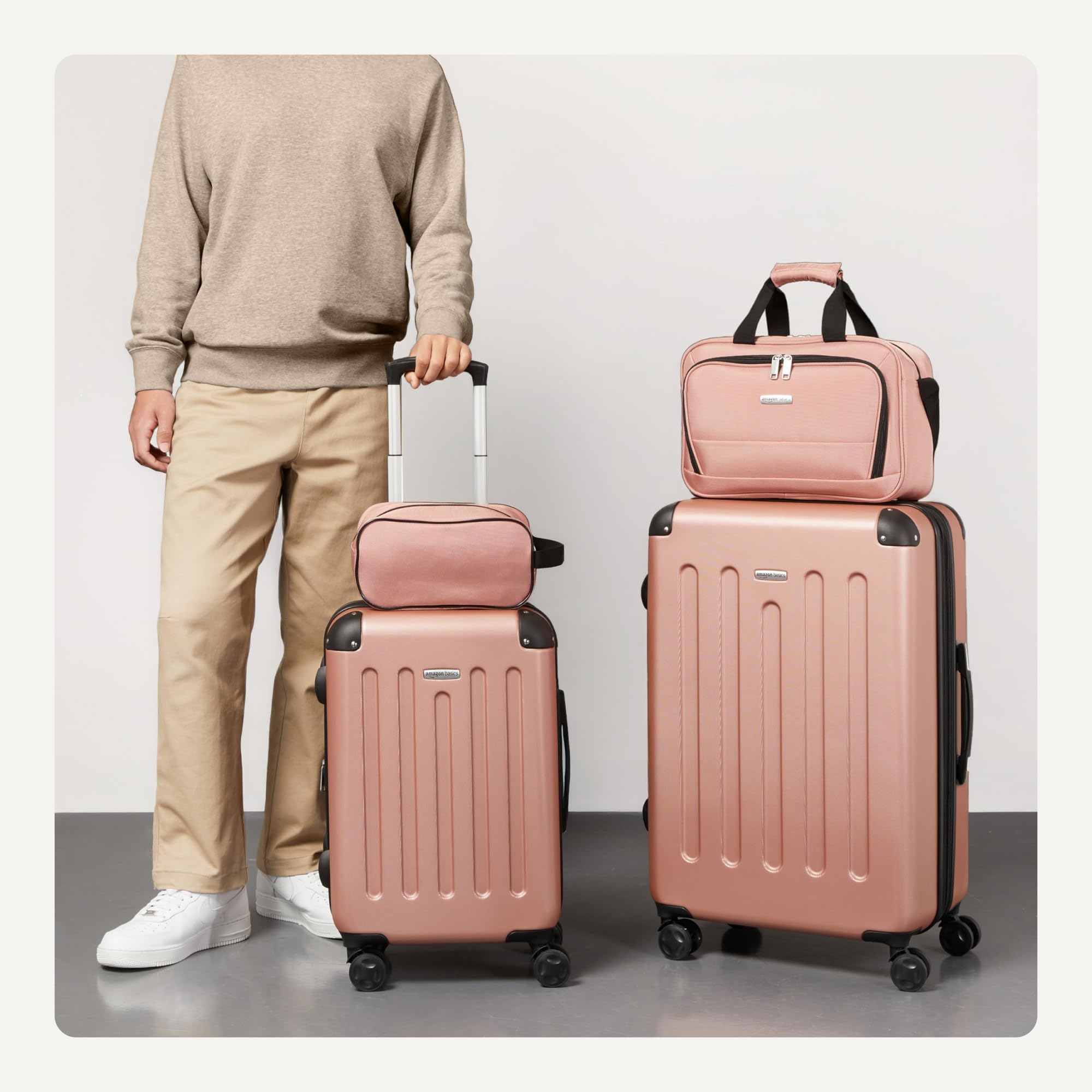 4-Piece Hardside Luggage Set – Rose Gold