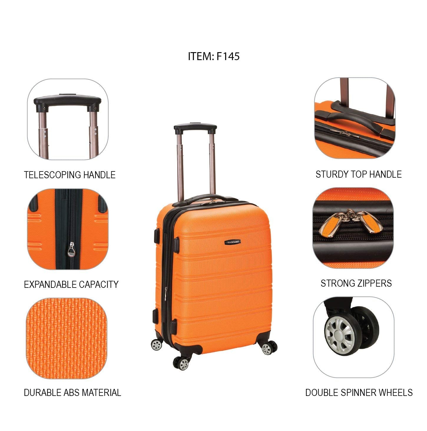 20" Expandable Hardside Carry-On Luggage – Charcoal