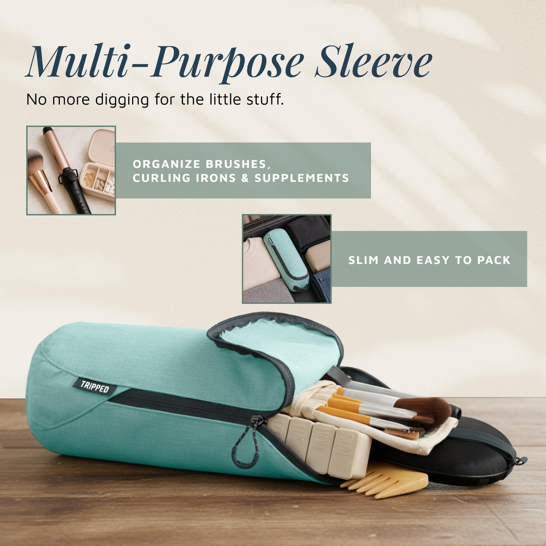 3-Piece Travel Toiletry Bag Set – Dusty Teal