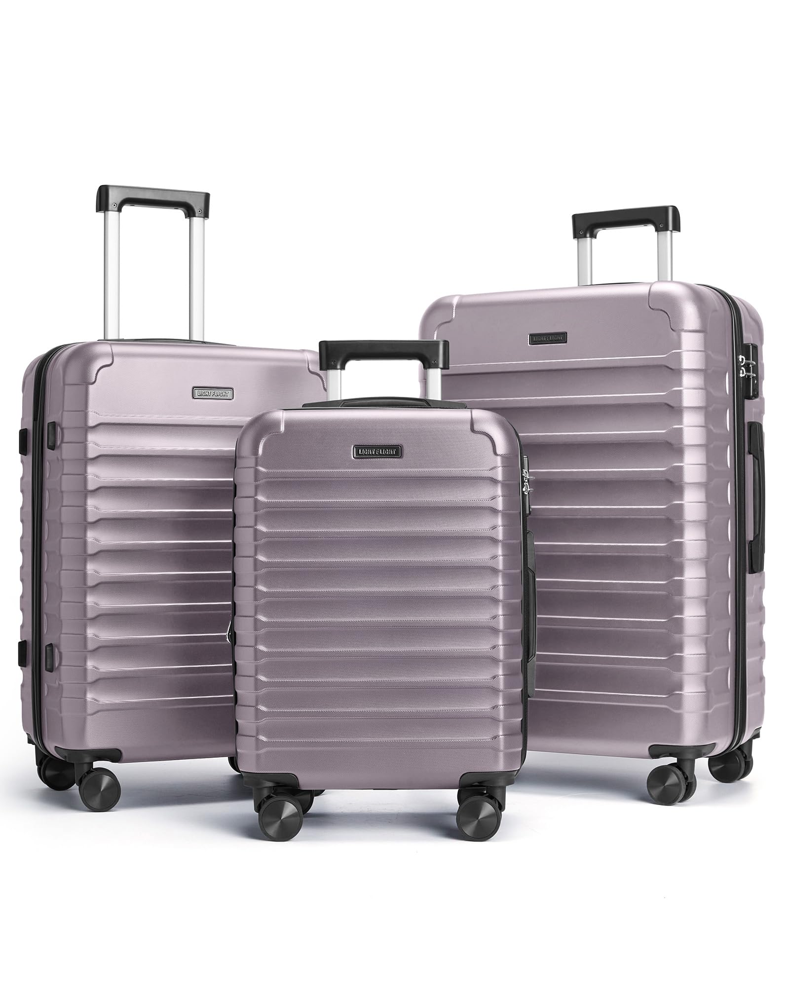 LIGHT FLIGHT Luggage Sets, 3 Piece Durable Suitcase Set with Spinner Wheels, 3 Pcs Hard Shell Lightweight Luggage with TSA Lock, Large Checked Travel Suitcases, 20/24/28 Inch, Royal Blue