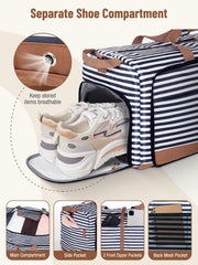80L Foldable Travel Duffle Bag with Shoe Compartment