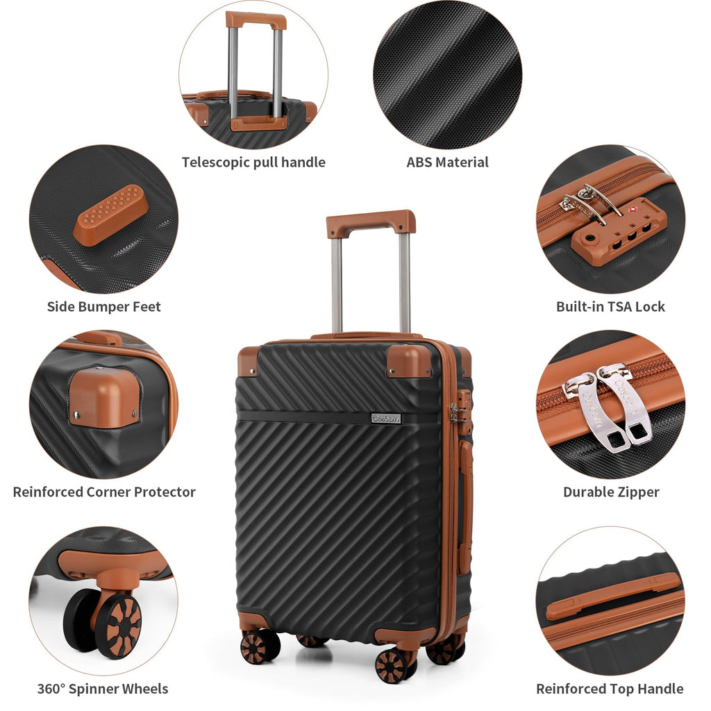 5-Piece Hardside Luggage Set – Black