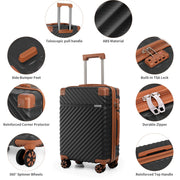 5-Piece Hardside Luggage Set – Black