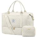 Weekender Travel Duffle Bag with Shoe Compartment – Beige