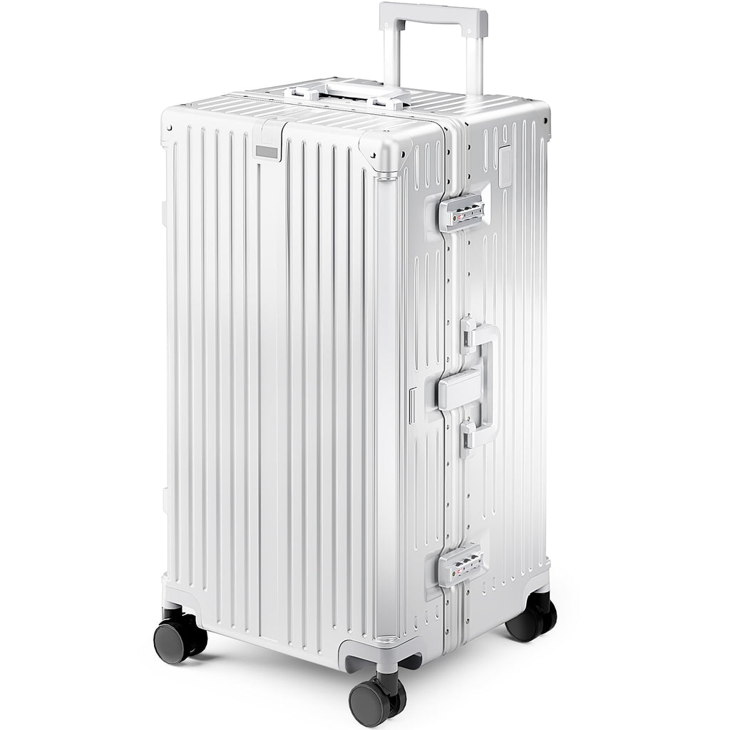 28" Aluminum Frame Trunk Luggage – Silver