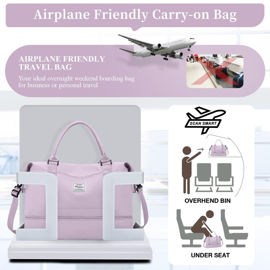 Weekender Travel Duffle Bag with Shoe Compartment