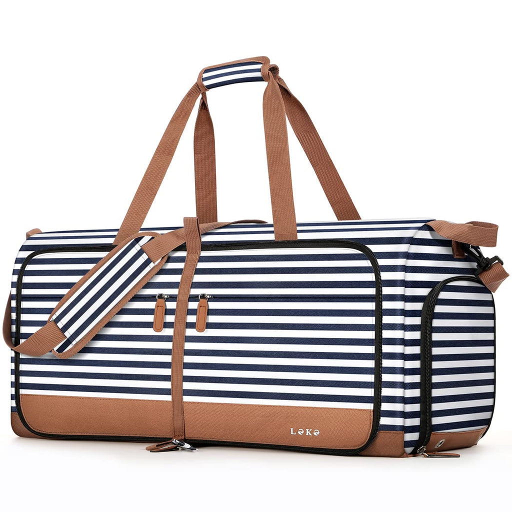 80L Foldable Travel Duffle Bag with Shoe Compartment