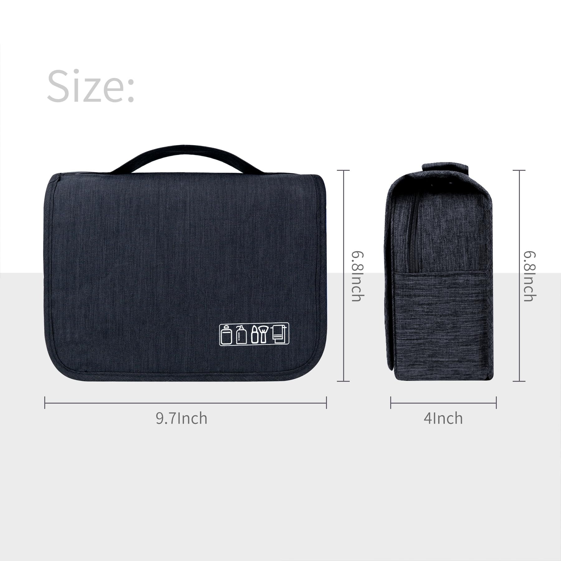 Large Hanging Travel Toiletry Bag – Black