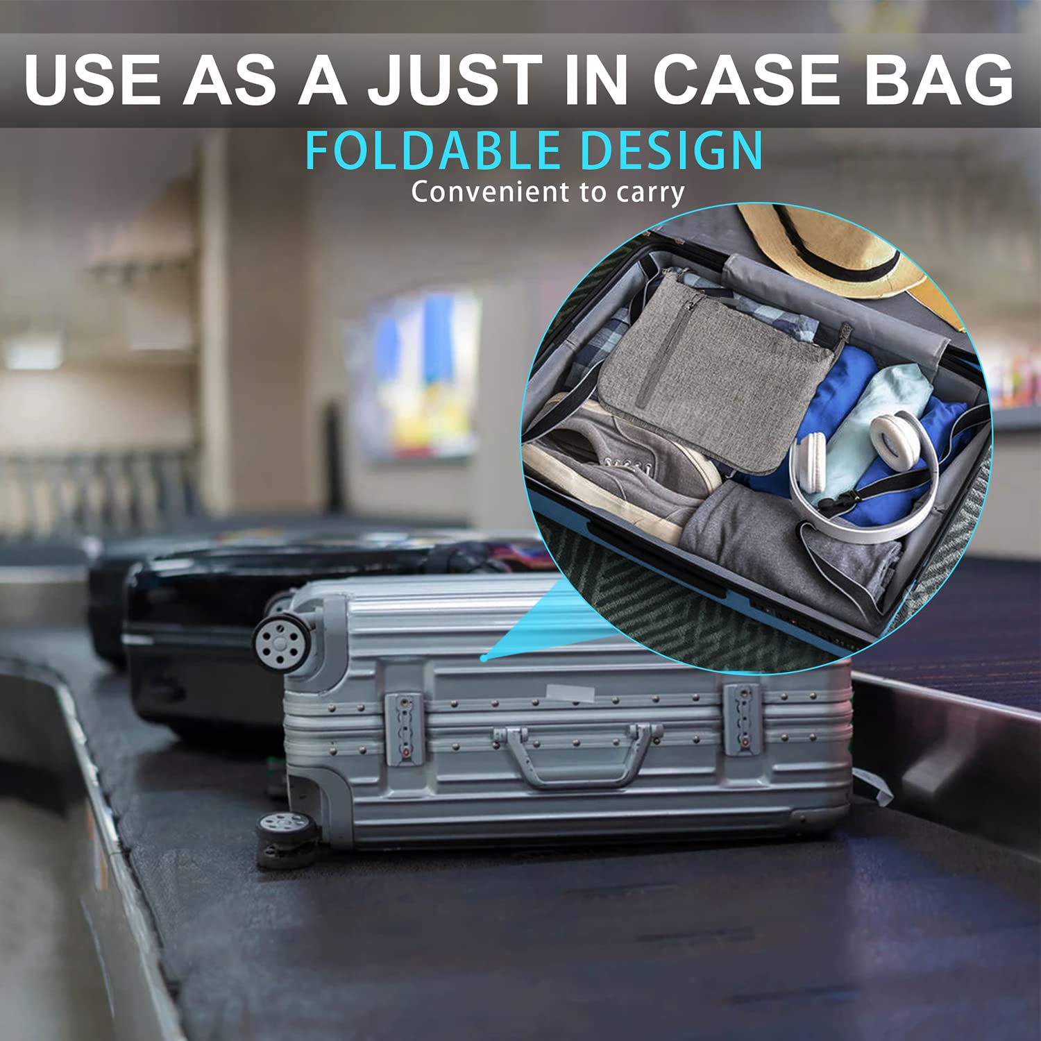 115L Foldable Travel Duffle Bag with Shoe Compartment