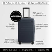23" Hardside Carry-On Luggage – Navy Blue