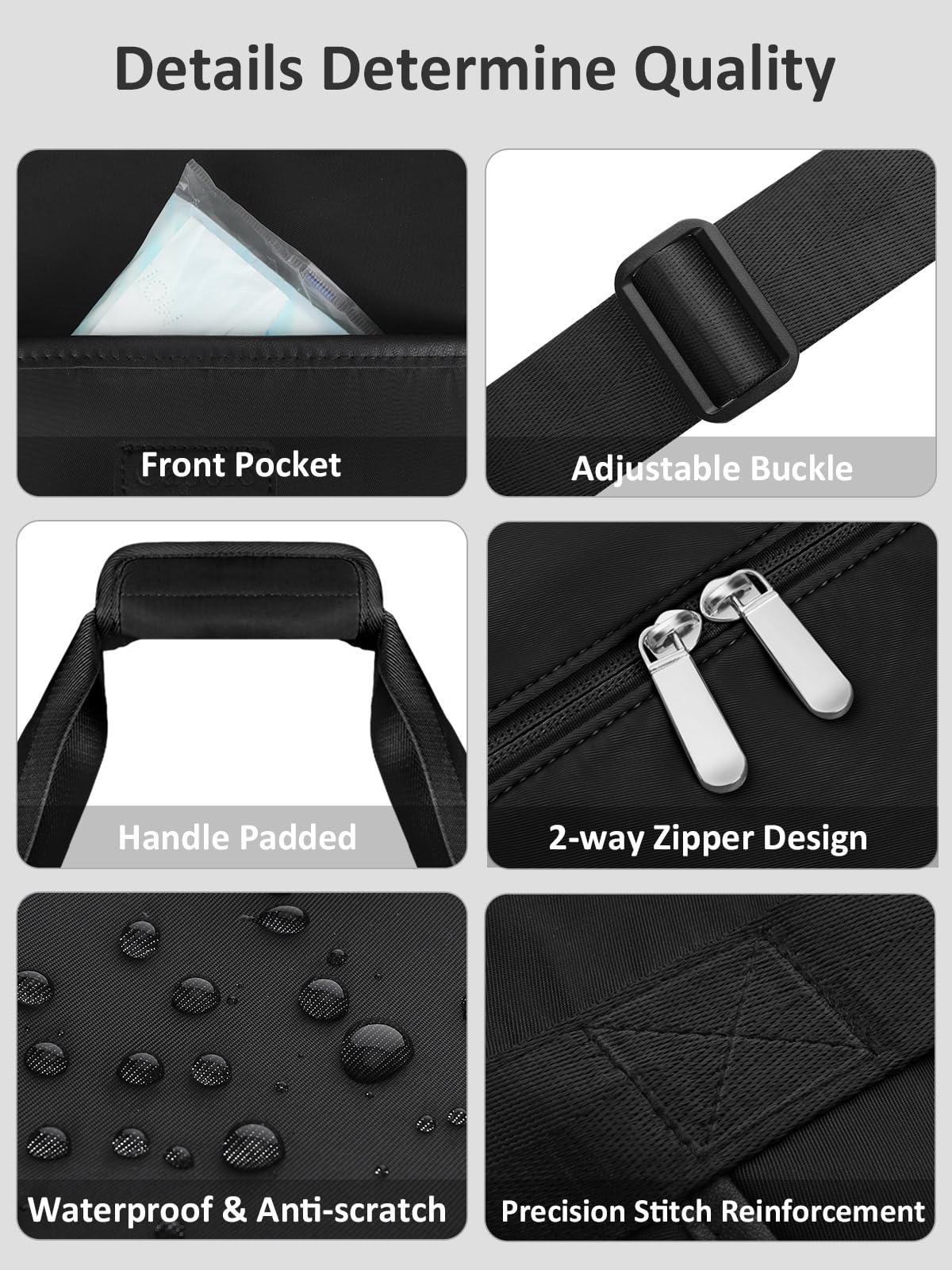 Expandable Waterproof Travel Duffle Bag – Black