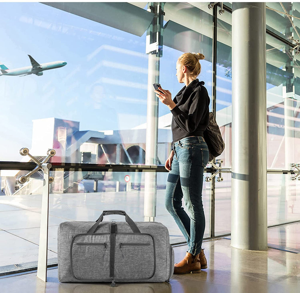 115L Foldable Travel Duffle Bag with Shoe Compartment