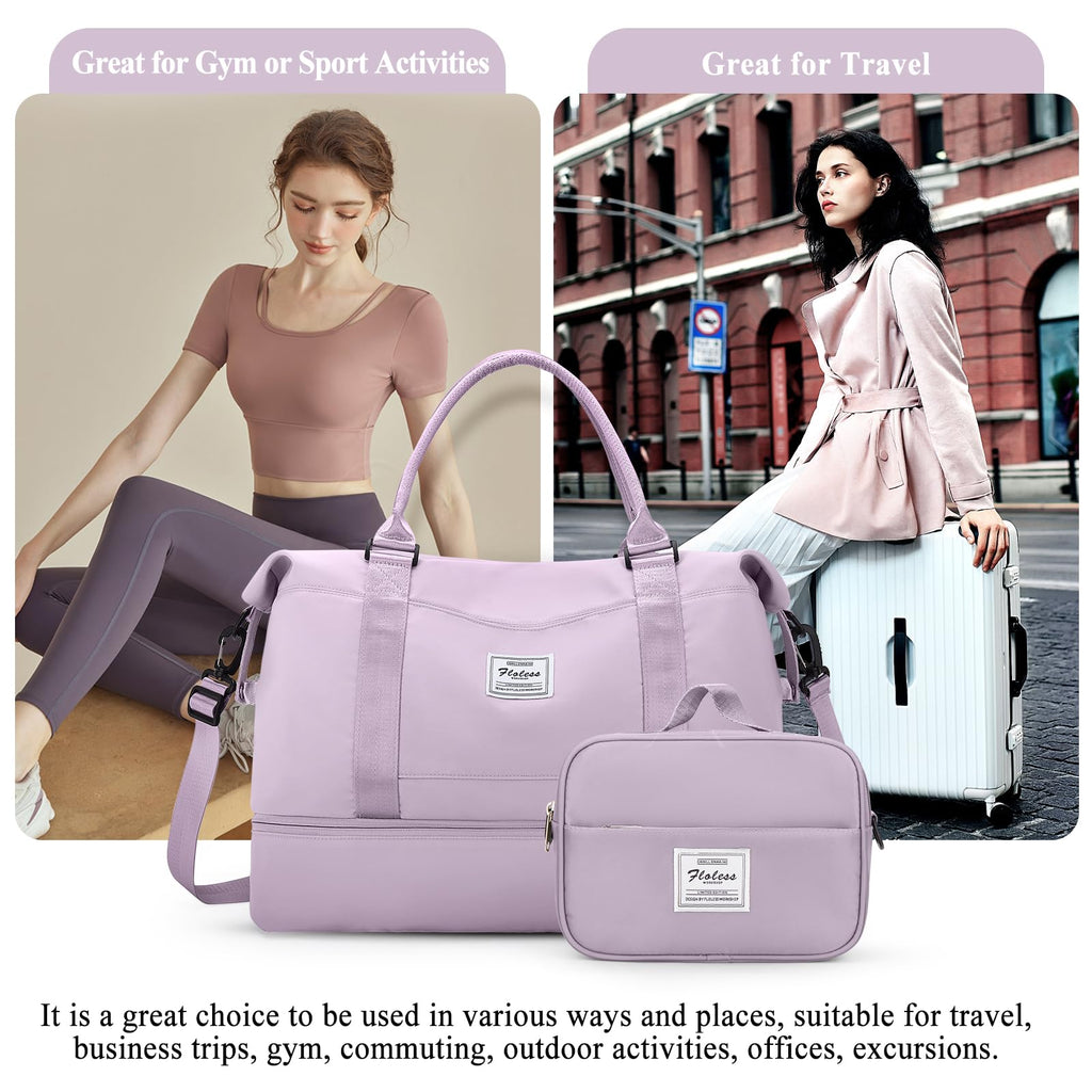 Weekender Travel Duffle Bag with Shoe Compartment
