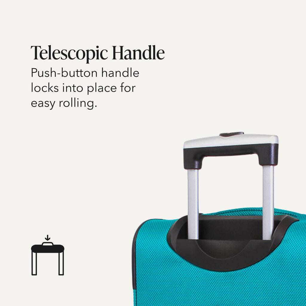 Medium Expandable Softside Luggage – Teal