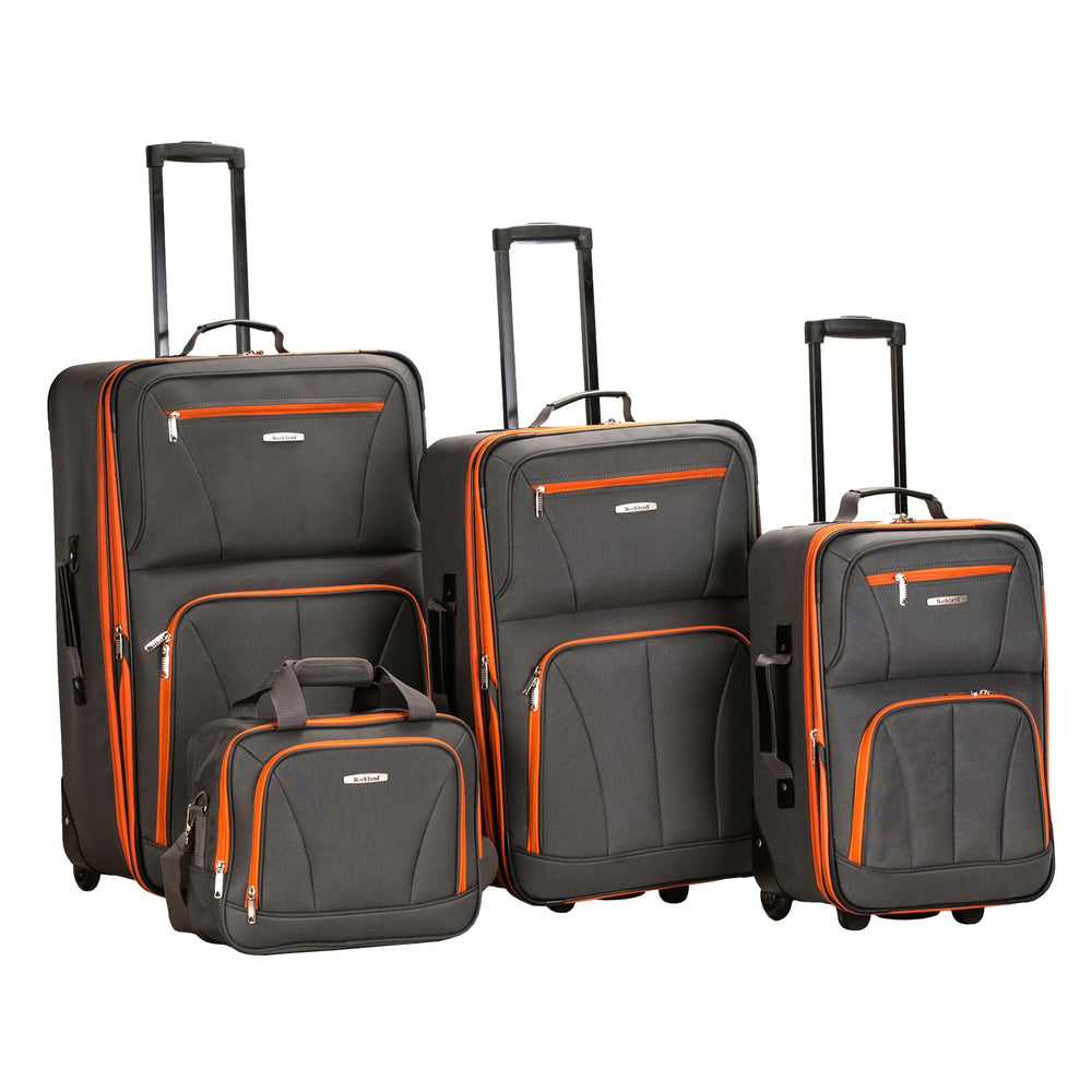 4-Piece Expandable Softside Luggage Set – Charcoal