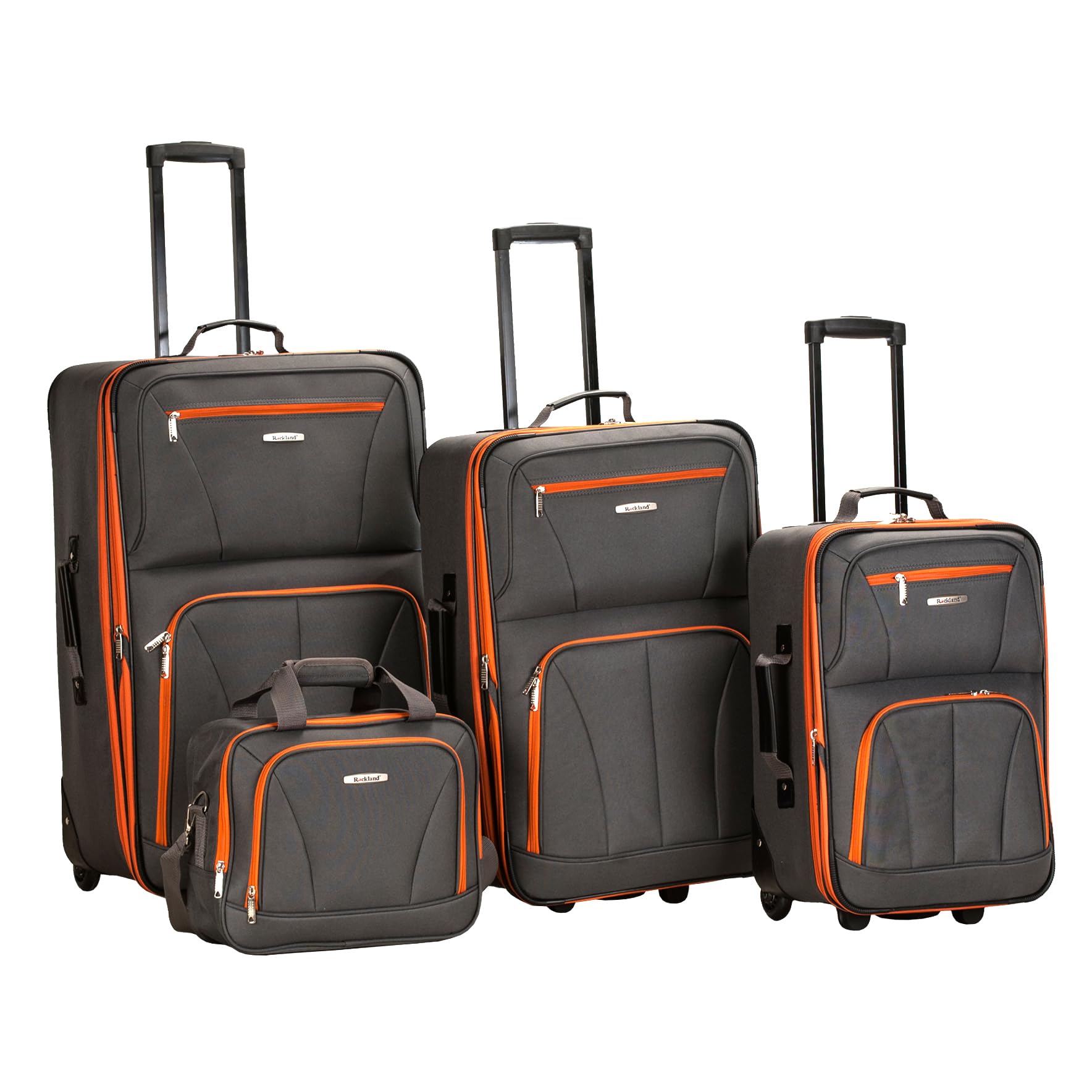 4-Piece Expandable Softside Luggage Set – Charcoal