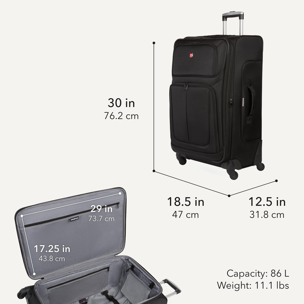 Large Expandable Softside Luggage – Black