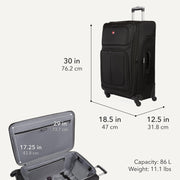 Large Expandable Softside Luggage – Black