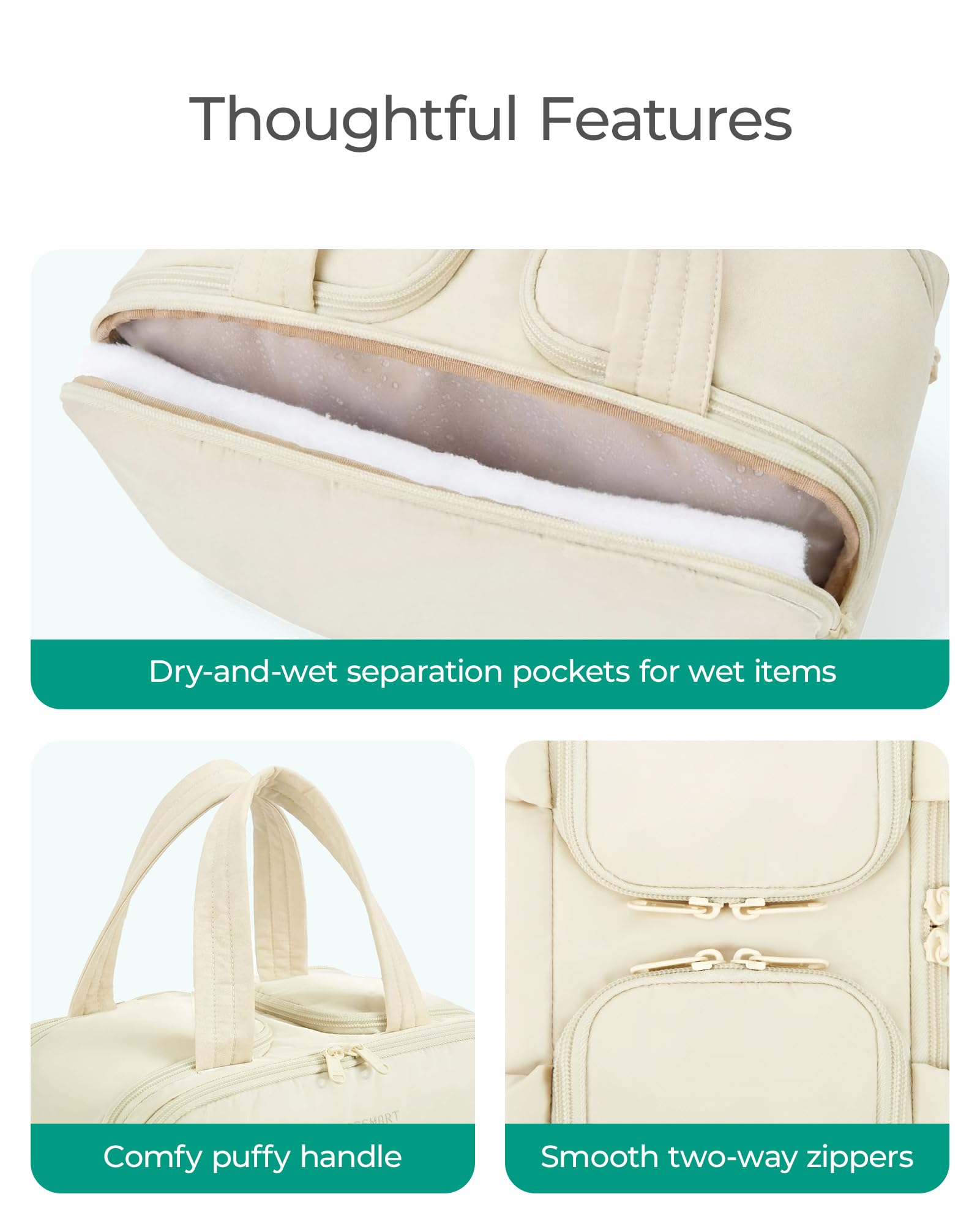 Large Puffy Travel Toiletry Bag – Green