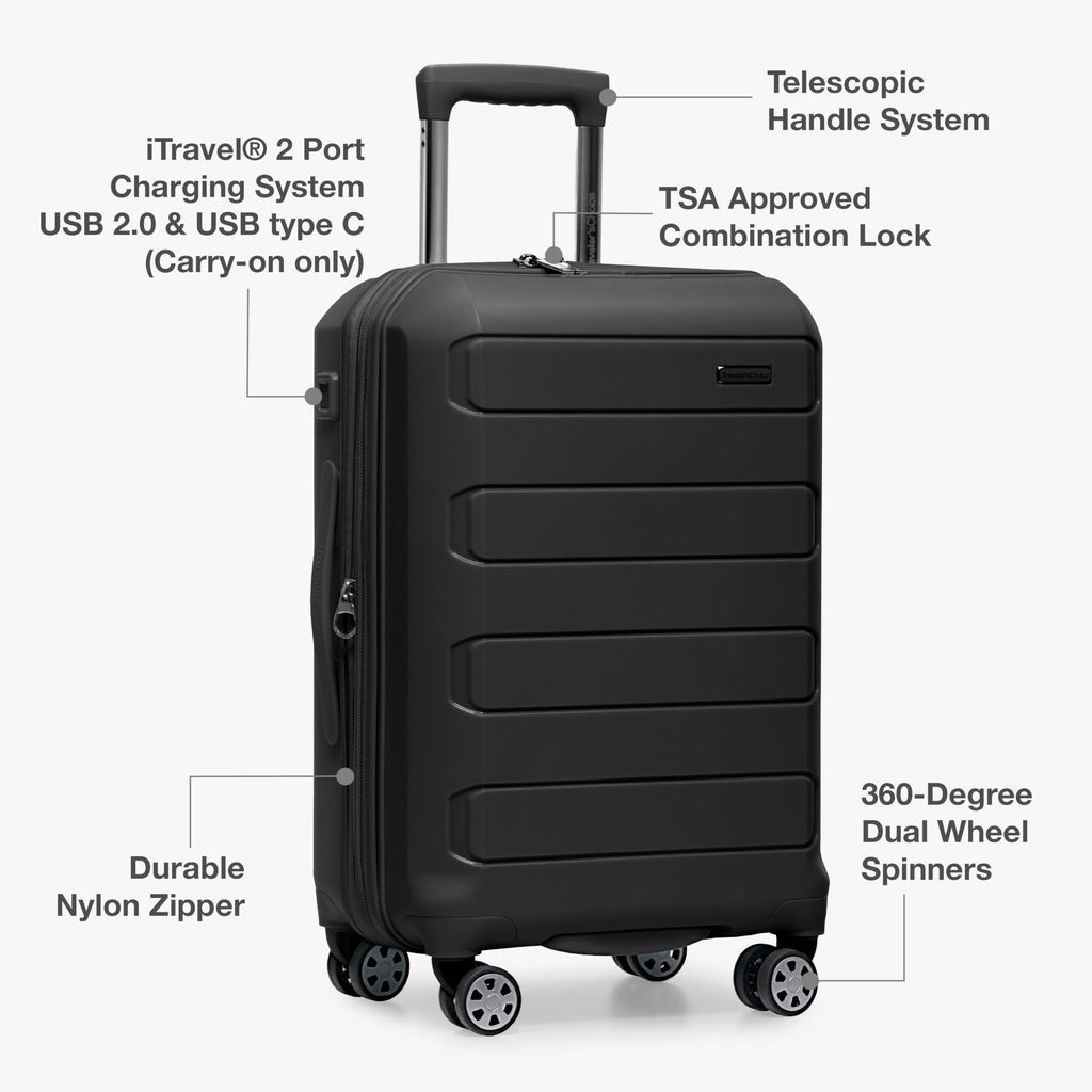 27" Expandable Hardside Luggage – Black