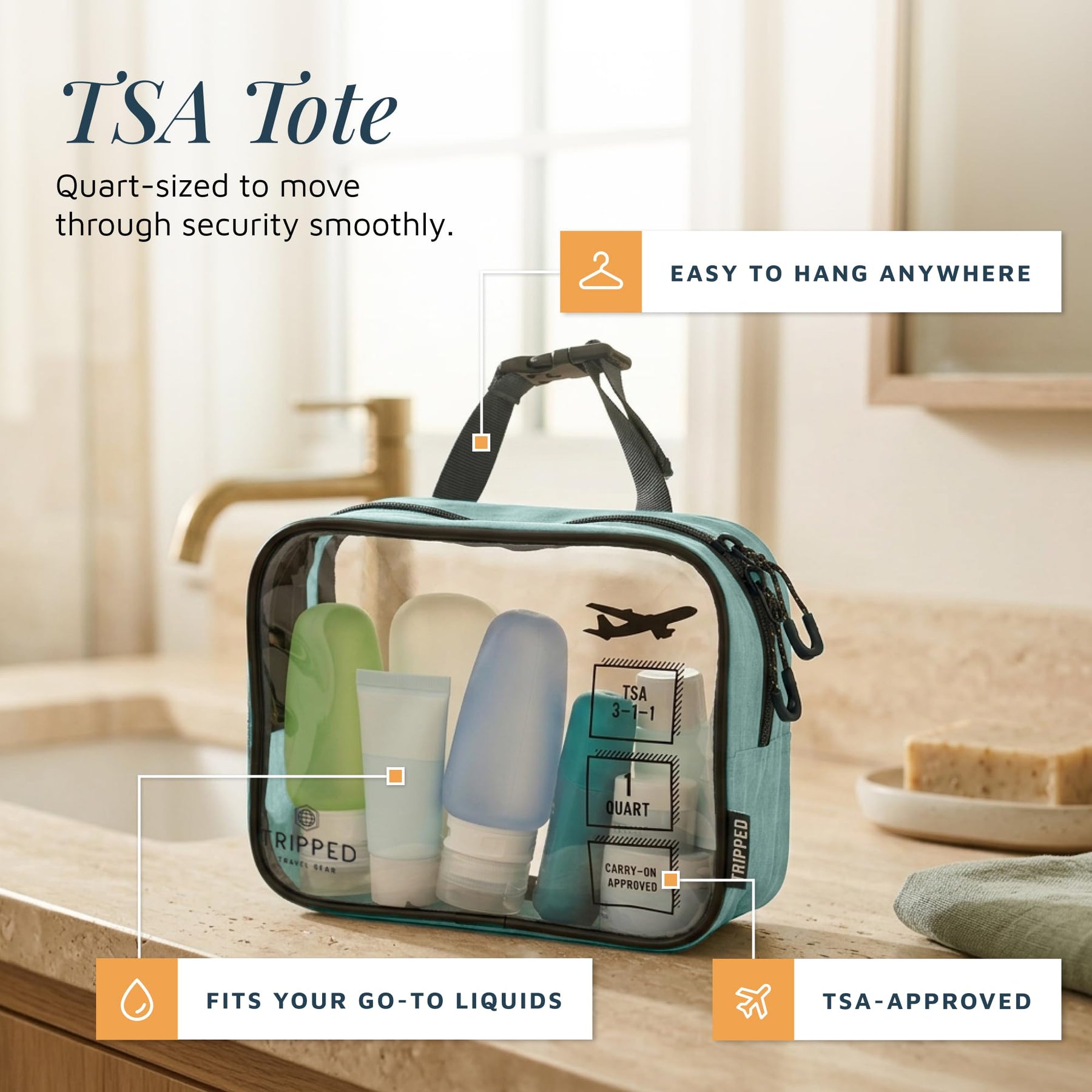 3-Piece Travel Toiletry Bag Set – Dusty Teal
