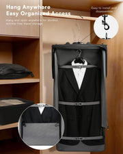 Rolling Garment Bag with Laptop Compartment – Black