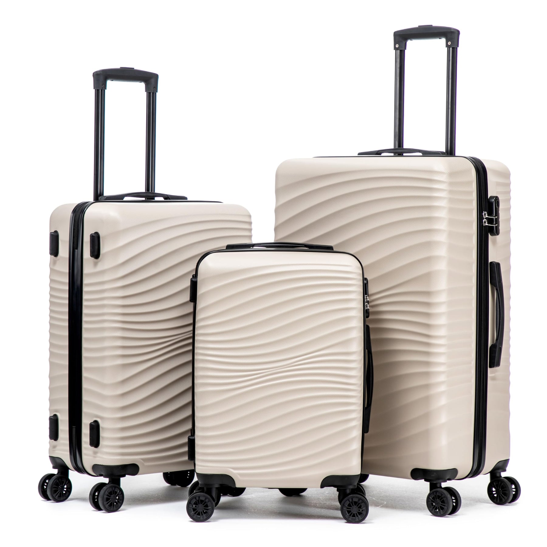 Rosamo Luggage Sets 3 Piece, ABS Suitcase Set (20/24/28), Hardside luggage with Spinner Wheels, Travel Luggage,14x8x9 Airline Approved Carry on, Lightweight Luggage with High-Security Lock