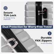 24" Hardside Checked Luggage with TSA Lock – Silver