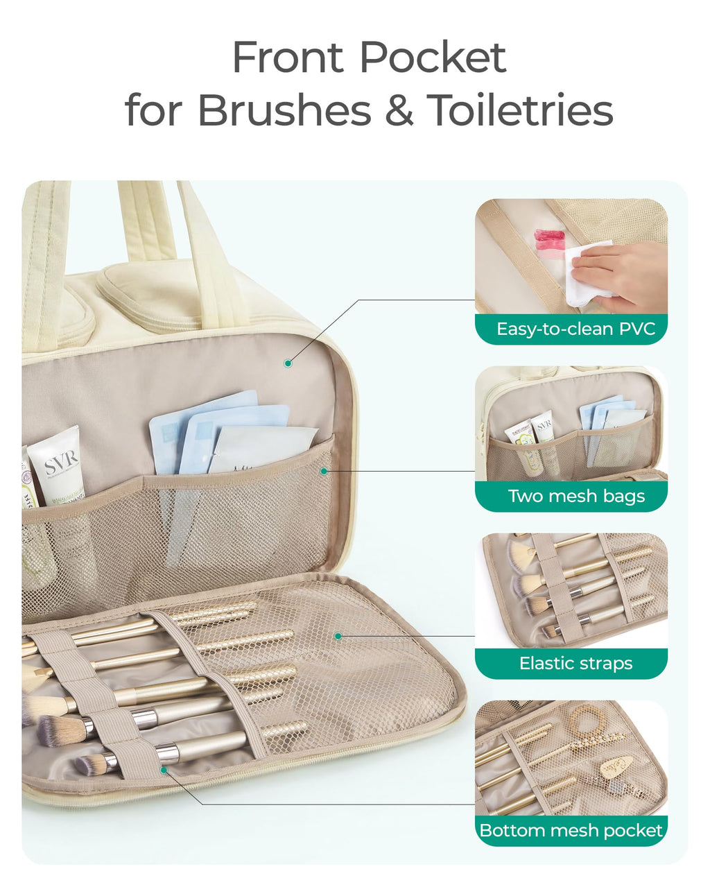 Large Puffy Travel Toiletry Bag – Green