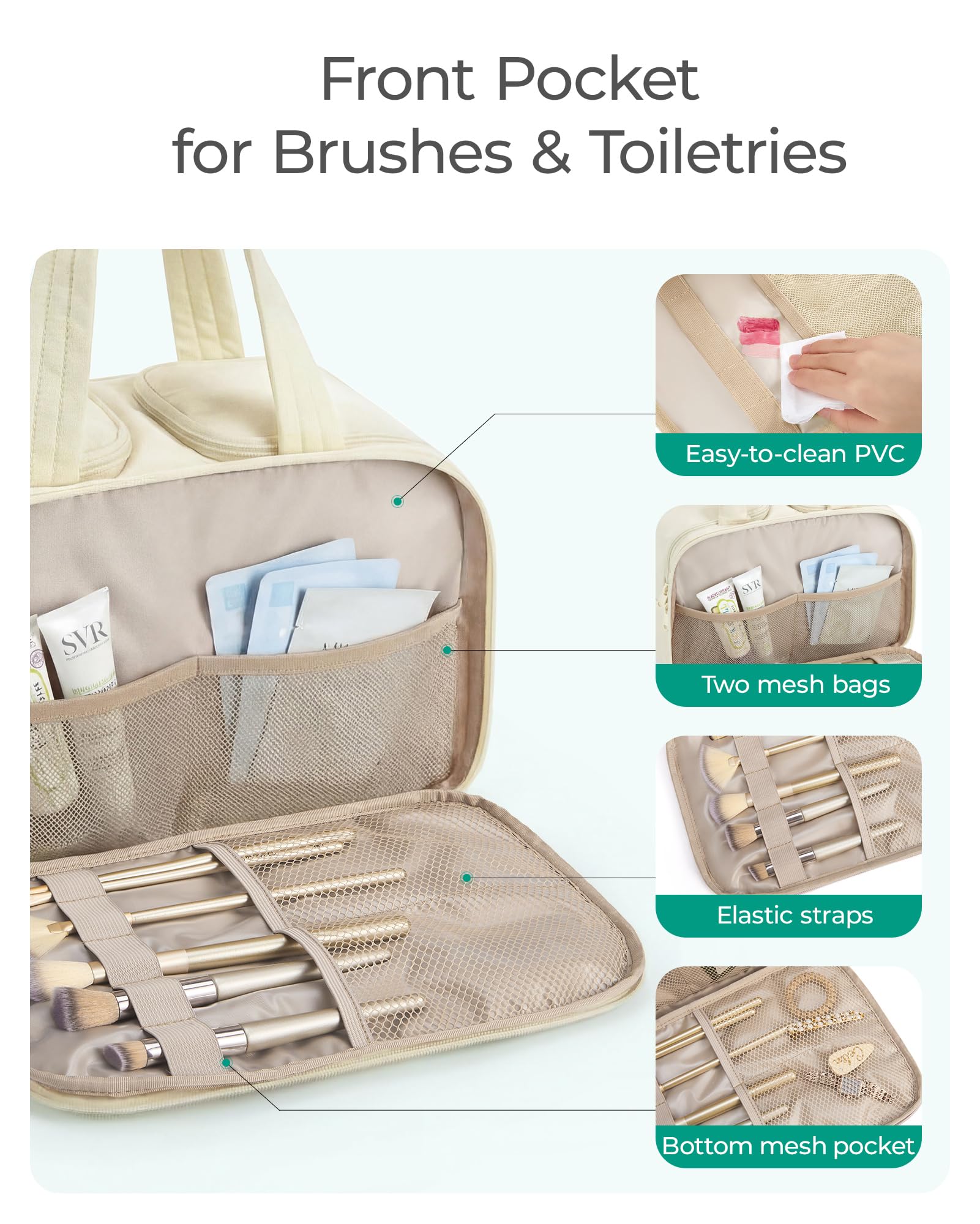 Large Puffy Travel Toiletry Bag – Green