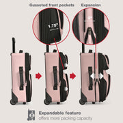 2-Piece Softside Carry-On Luggage Set – Pink