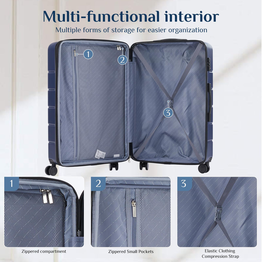 28" Expandable Hardside Luggage with TSA Lock – Blue
