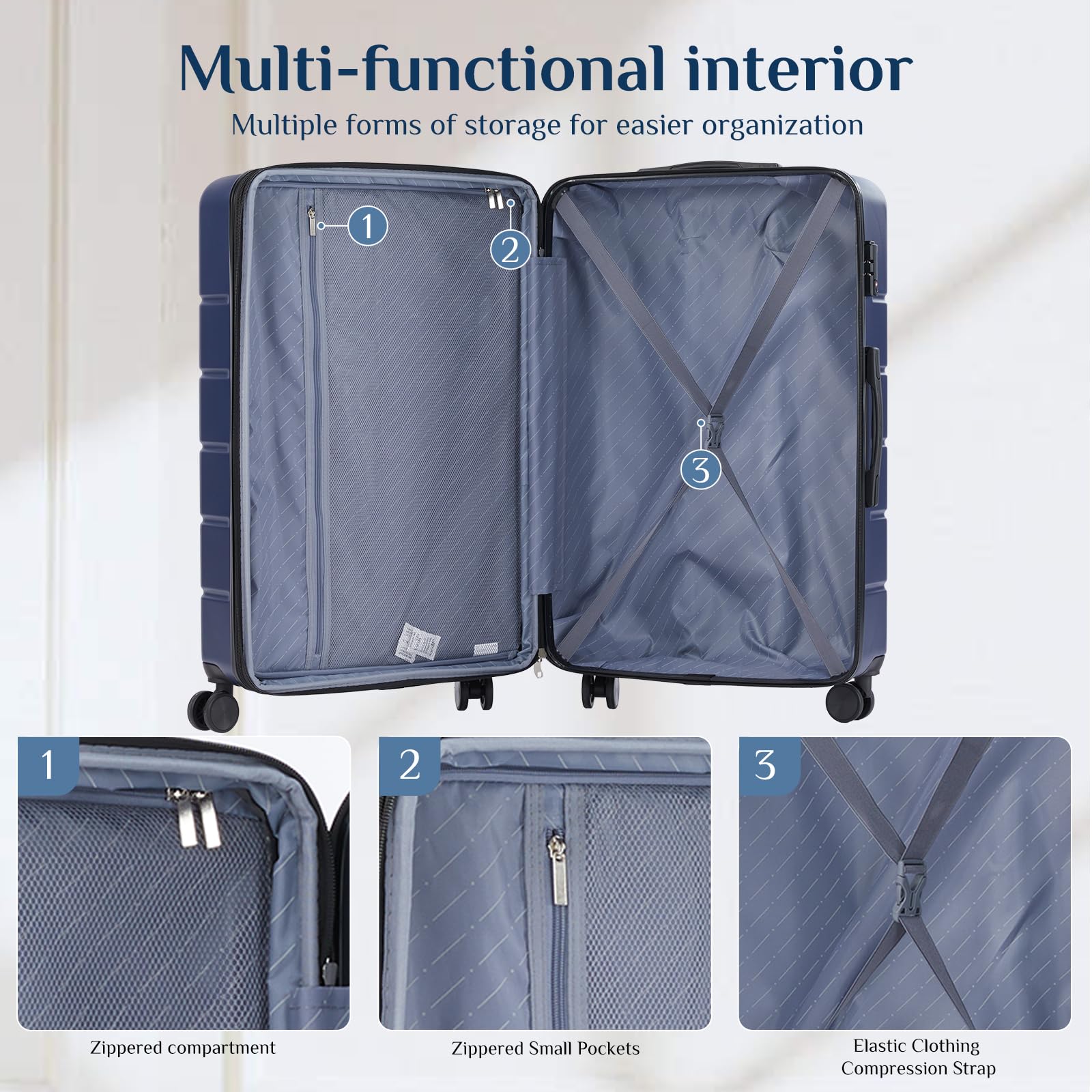 28" Expandable Hardside Luggage with TSA Lock – Blue