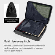 26" Hardside Checked Luggage – Navy Blue