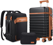3-Piece Carry-On Luggage Set – Black