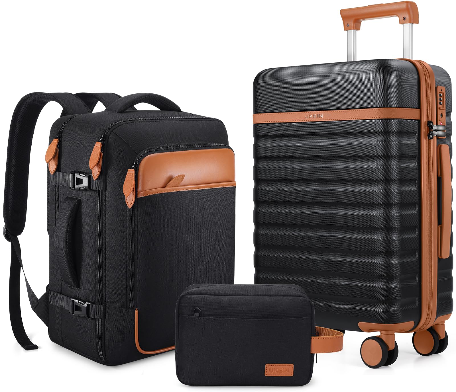3-Piece Carry-On Luggage Set – Black