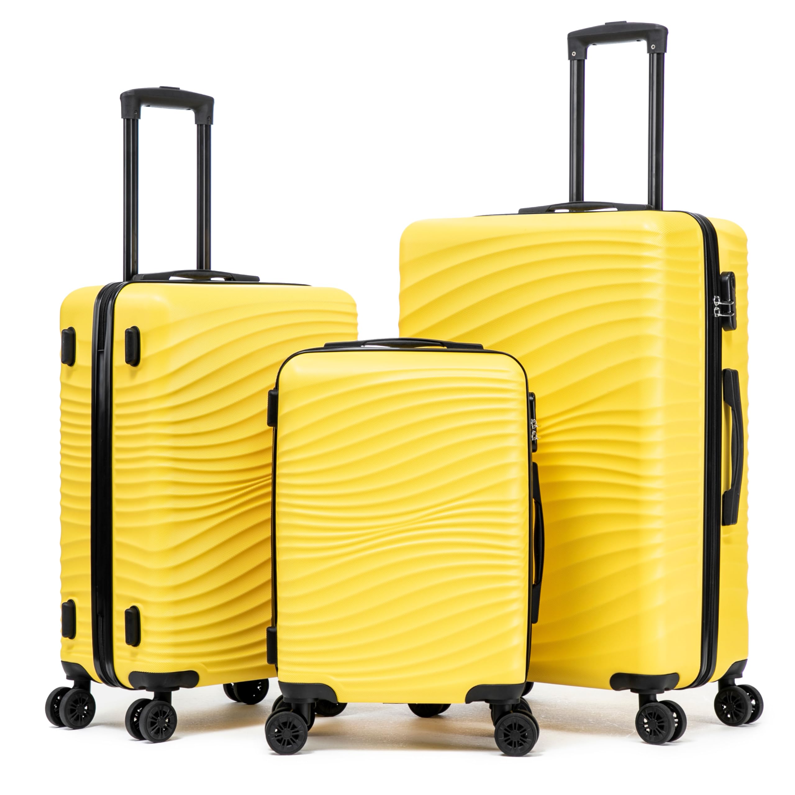Rosamo Luggage Sets 3 Piece, ABS Suitcase Set (20/24/28), Hardside luggage with Spinner Wheels, Travel Luggage,14x8x9 Airline Approved Carry on, Lightweight Luggage with High-Security Lock