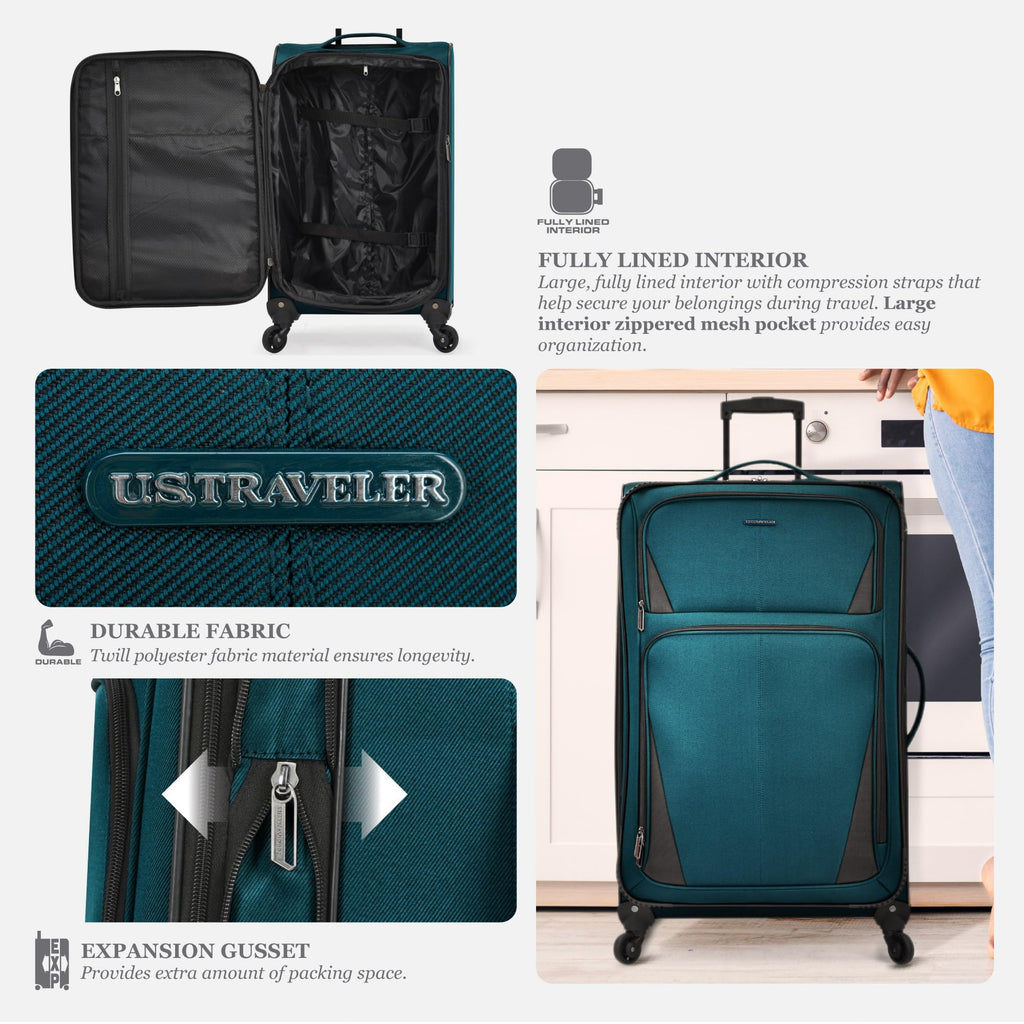 31" Expandable Softside Luggage – Teal