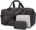 60L Expandable Canvas Travel Duffle Bag – Dark Gray