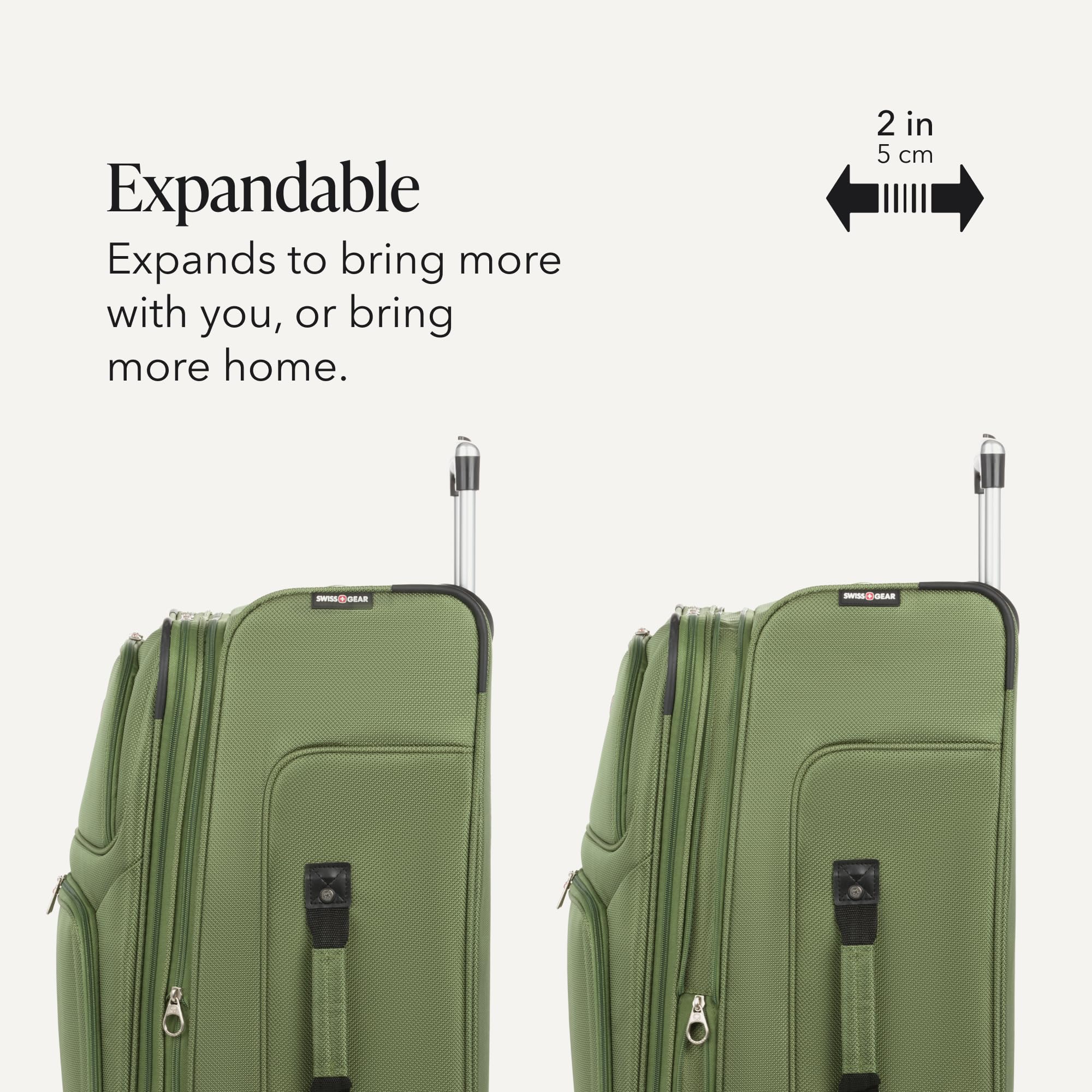 Large Expandable Softside Luggage – Evergreen