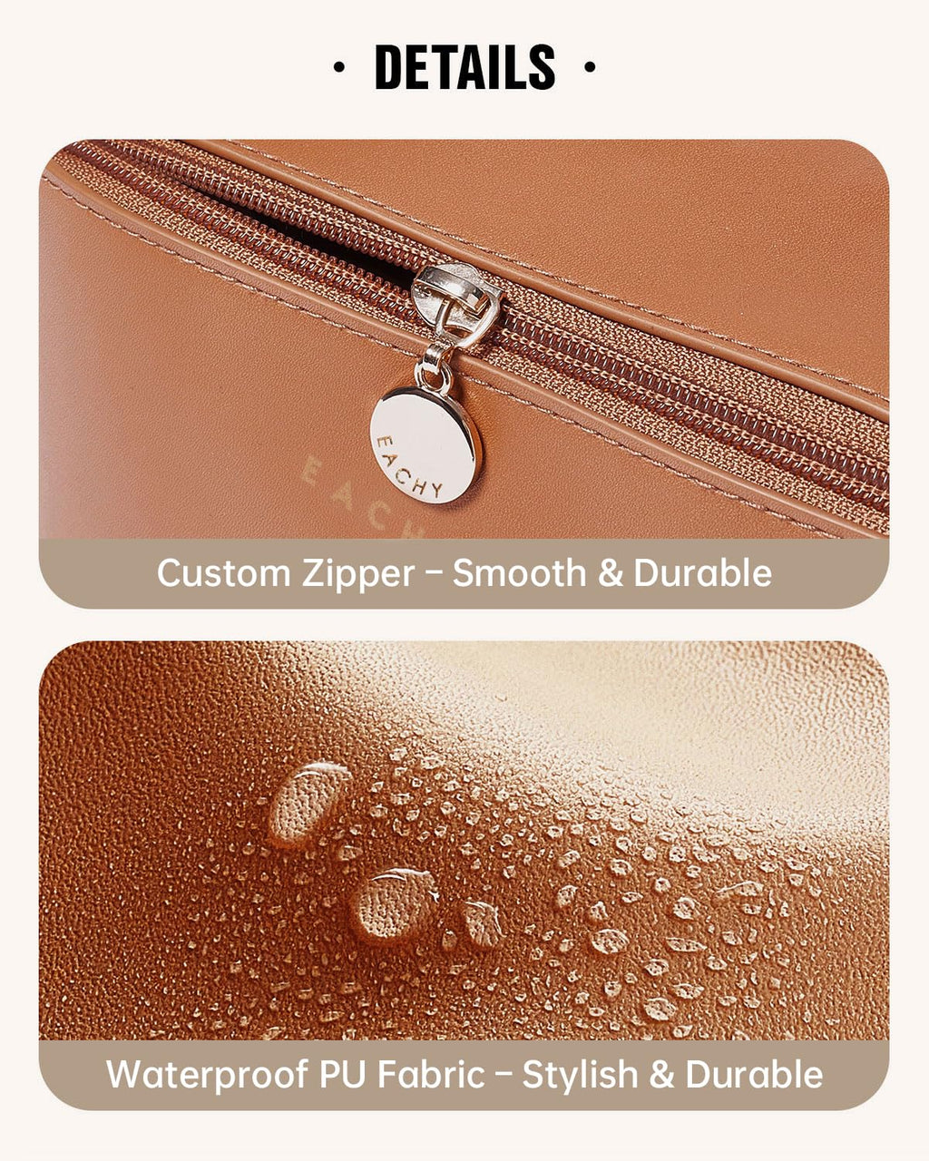 Large Cosmetic Travel Bag – Brown
