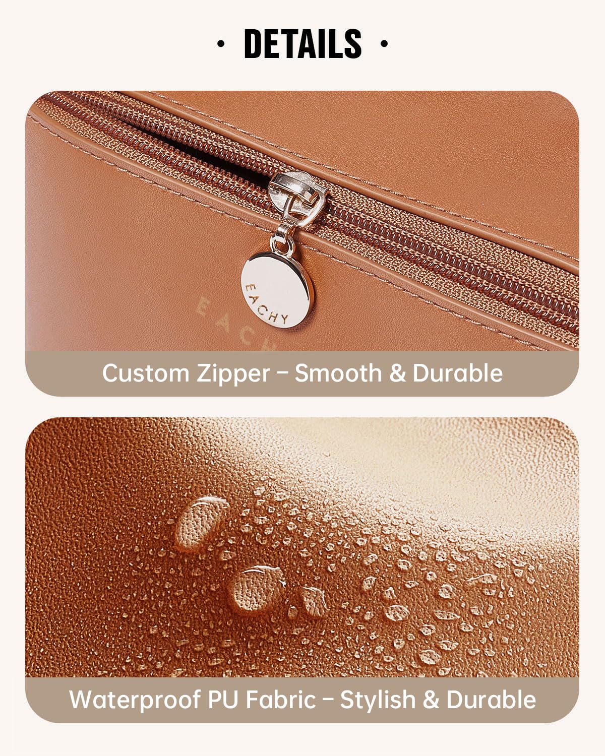 Large Cosmetic Travel Bag – Brown