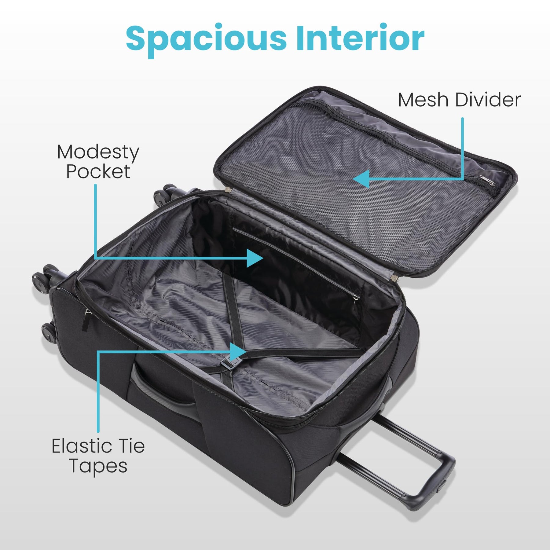 20" Expandable Softside Carry-On Luggage – Black